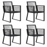 5-cz. zestaw mebli ogrodowych, rattan PVC, czarny