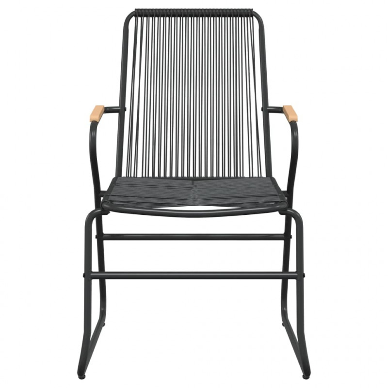 5-częściowy zestaw mebli ogrodowych, czarny, rattan PVC