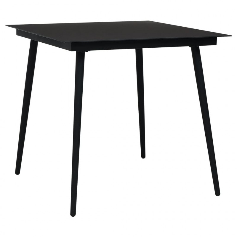 5-częściowy zestaw mebli ogrodowych, czarny, rattan PVC