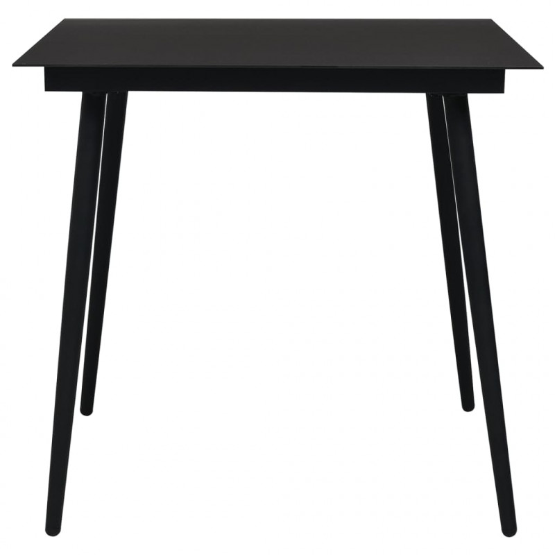 5-częściowy zestaw mebli ogrodowych, czarny, rattan PVC