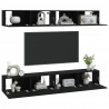Szafki ścienne pod TV, 4 szt., czarne, 100x30x30 cm