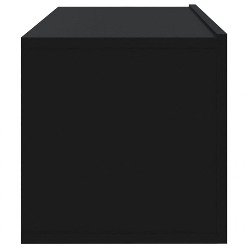 Szafki ścienne pod TV, 4 szt., czarne, 100x30x30 cm