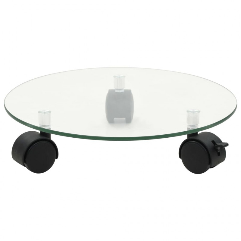 Podstawki pod doniczki, na kółkach, 4 szt., 28 cm, szklane