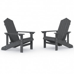 Krzesła ogrodowe Adirondack, 2 szt., HDPE, antracytowe