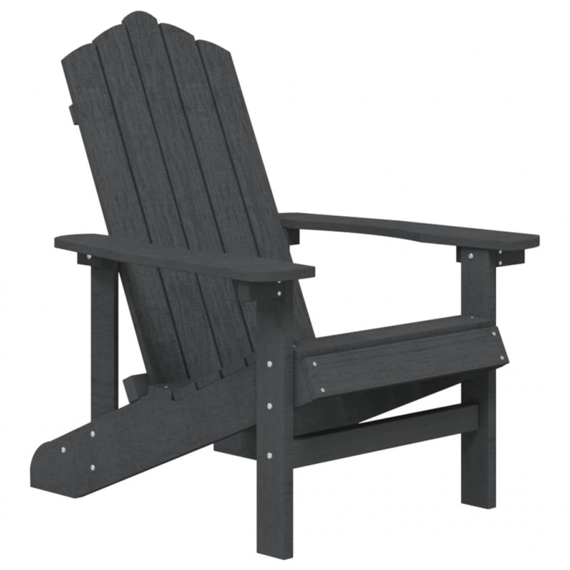Krzesła ogrodowe Adirondack, 2 szt., HDPE, antracytowe
