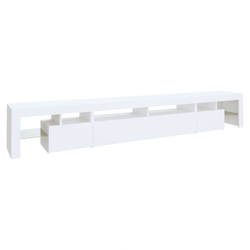 Szafka pod TV z oświetleniem LED, biała, 260x36,5x40 cm