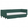 Sofa rozsuwana z szufladami, ciemnozielona, 80x200 cm, aksamit