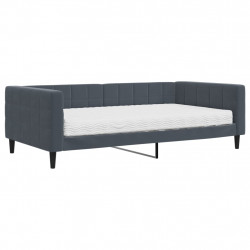 Sofa z materacem do spania, ciemnoszara, 100x200 cm, aksamit