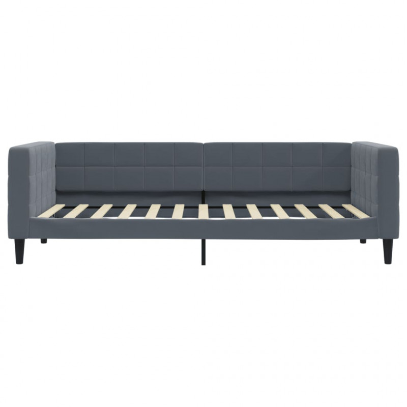 Sofa z materacem do spania, ciemnoszara, 100x200 cm, aksamit