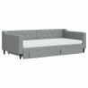 Sofa rozsuwana z szufladami, jasnoszara, 100x200 cm, tkanina