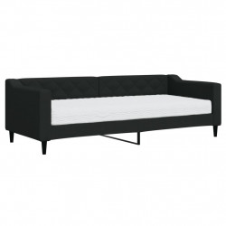 Sofa z materacem do spania, czarna, 80x200 cm, tkanina