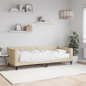 Sofa z materacem do spania, kremowa, 80x200 cm, tkanina
