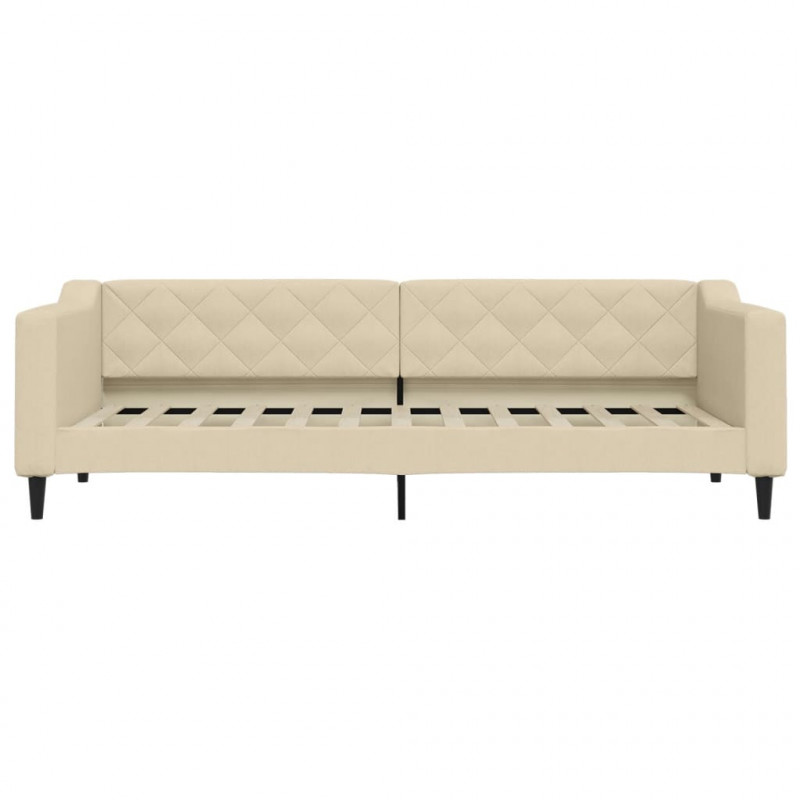 Sofa z materacem do spania, kremowa, 80x200 cm, tkanina