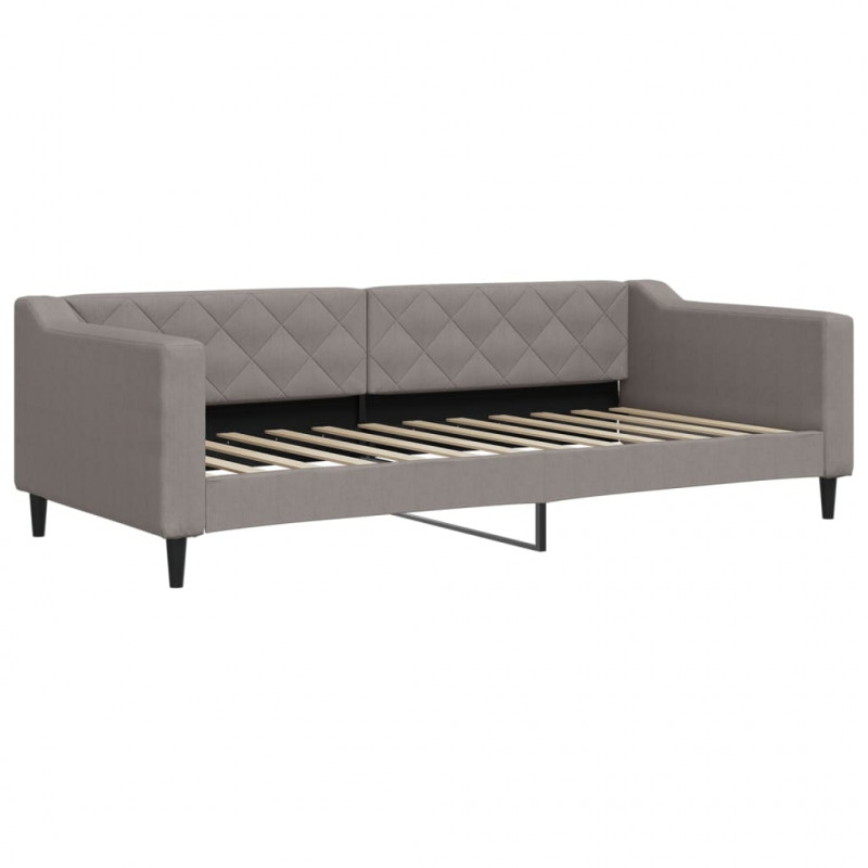 Sofa z materacem do spania, kolor taupe, 90x200 cm, tkanina