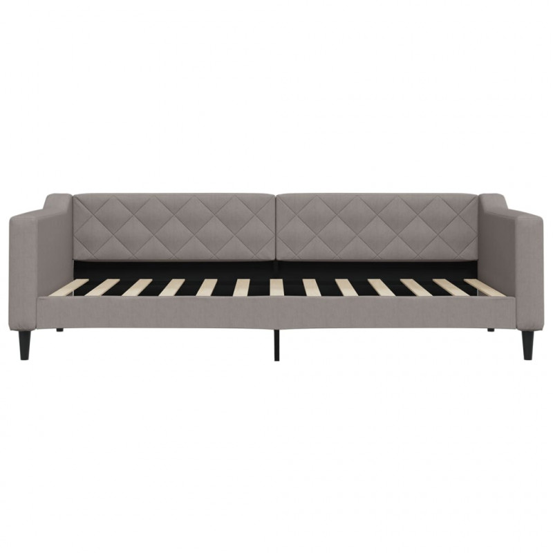 Sofa z materacem do spania, kolor taupe, 90x200 cm, tkanina