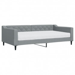 Sofa z materacem do spania, jasnoszara, 100x200 cm, tkanina