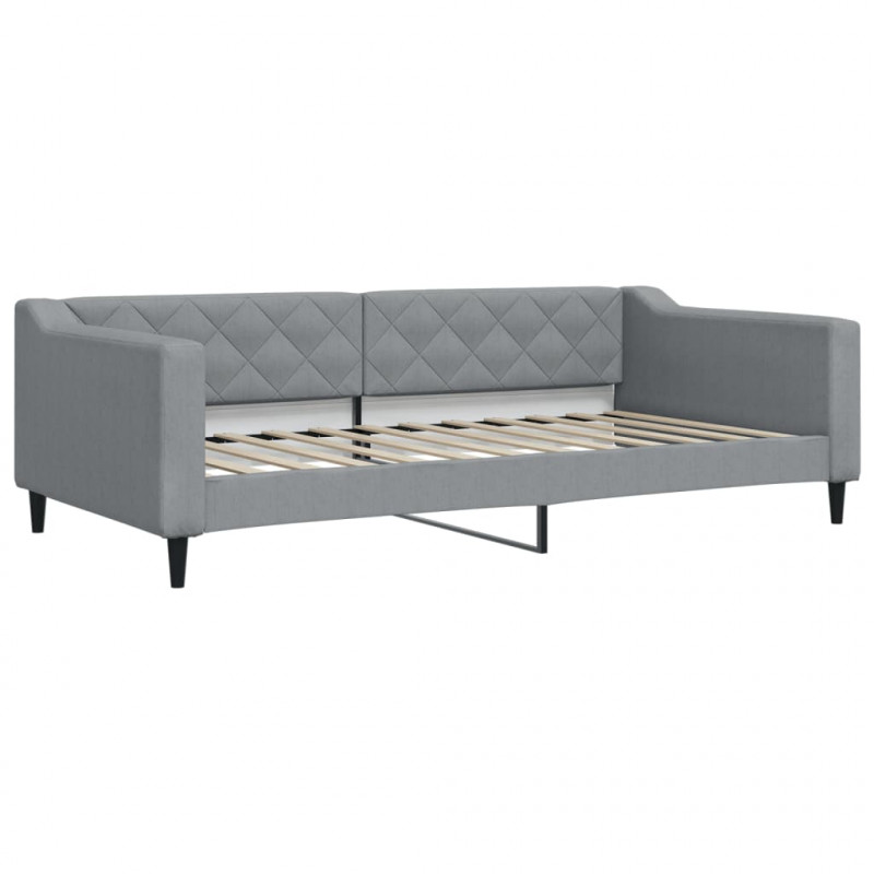 Sofa z materacem do spania, jasnoszara, 100x200 cm, tkanina