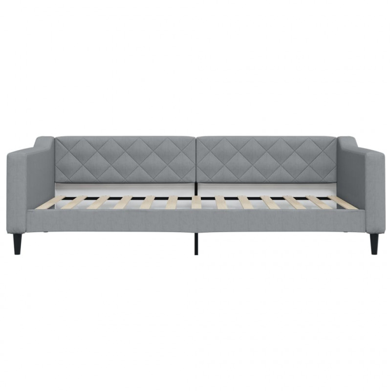 Sofa z materacem do spania, jasnoszara, 100x200 cm, tkanina