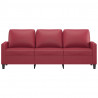 3-osobowa sofa, winna czerwień, 180 cm, sztuczna skóra