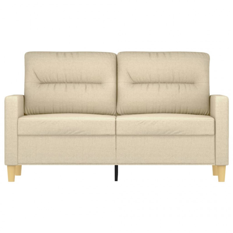 2-osobowa sofa, kremowa, 120 cm, tapicerowana tkaniną
