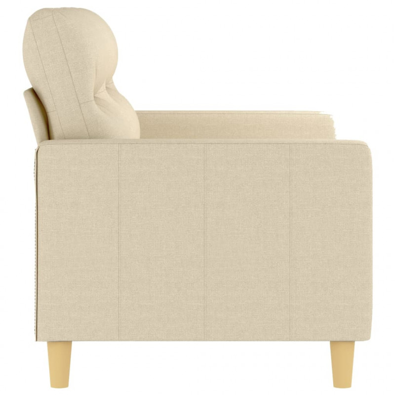 2-osobowa sofa, kremowa, 120 cm, tapicerowana tkaniną