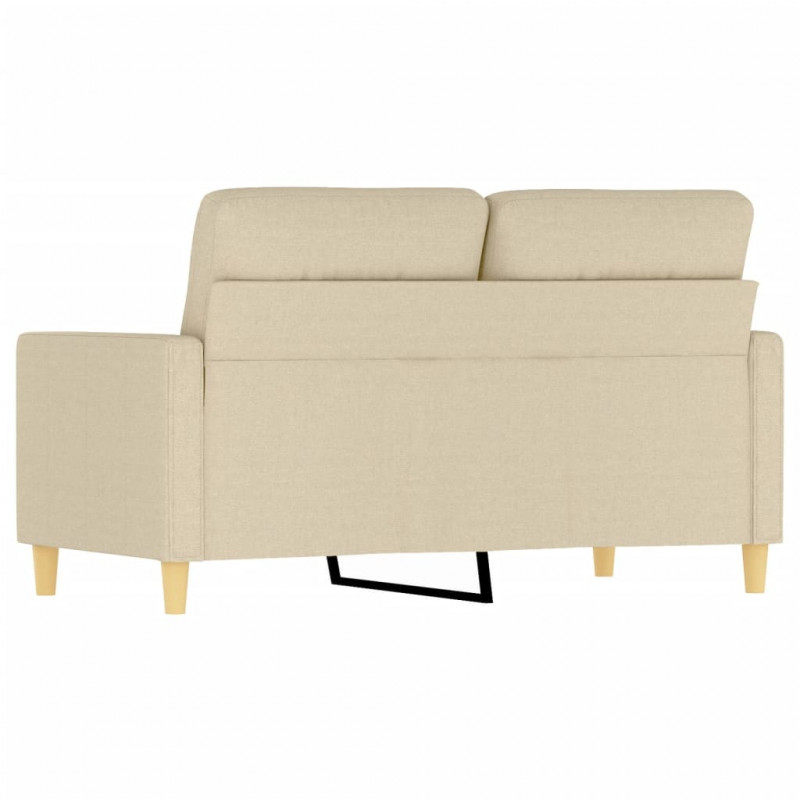 2-osobowa sofa, kremowa, 120 cm, tapicerowana tkaniną