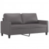 2-osobowa sofa, szary, 140 cm, sztuczna skóra