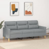 Sofa 3-osobowa, jasnoszara, 180 cm, tapicerowana tkaniną