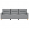 Sofa 3-osobowa, jasnoszara, 180 cm, tapicerowana tkaniną