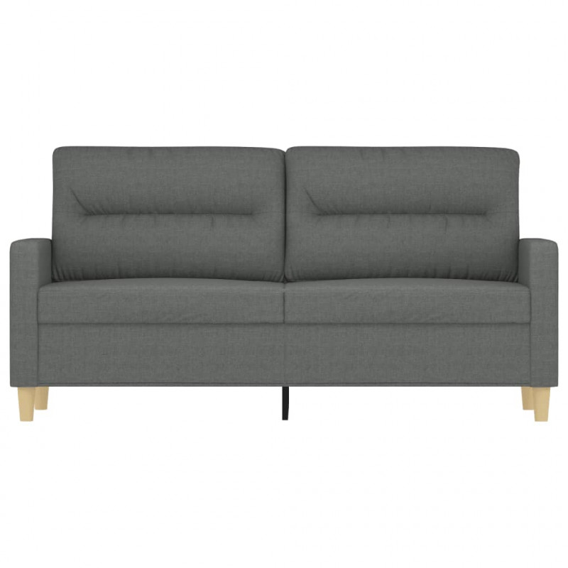 Sofa 2-osobowa, ciemnoszara, 140 cm, tapicerowana tkaniną