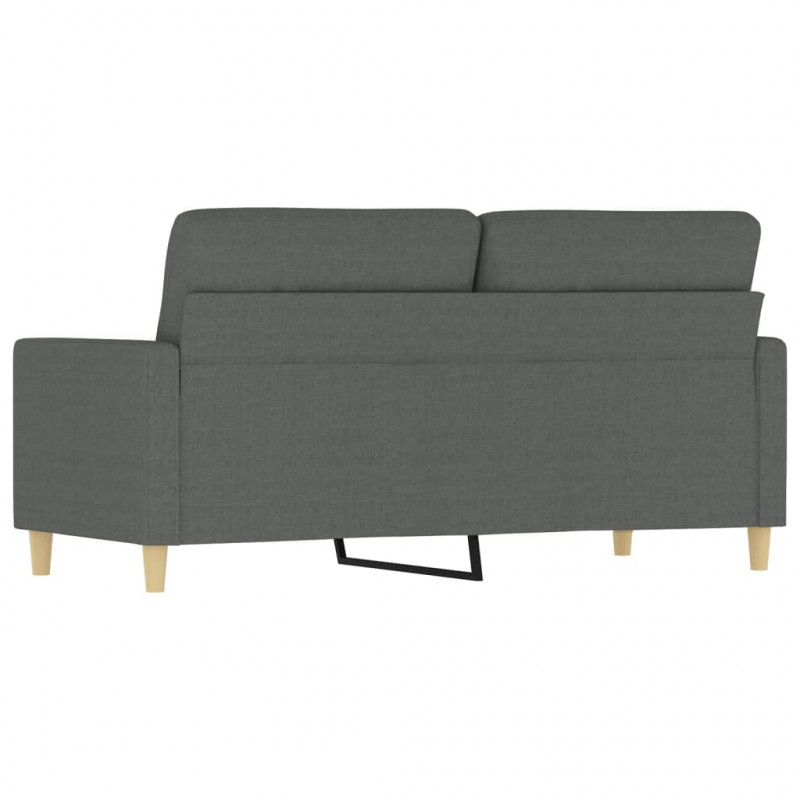 Sofa 2-osobowa, ciemnoszara, 140 cm, tapicerowana tkaniną