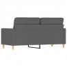 Sofa 2-osobowa, ciemnoszara, 140 cm, tapicerowana tkaniną