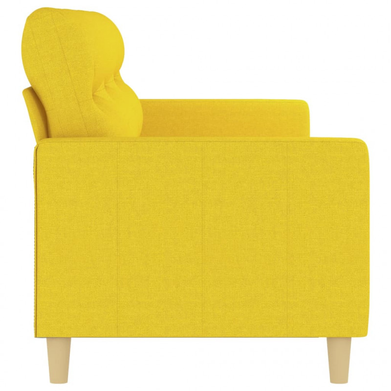 Sofa 3-osobowa, jasnożółta, 180 cm, tapicerowana tkaniną