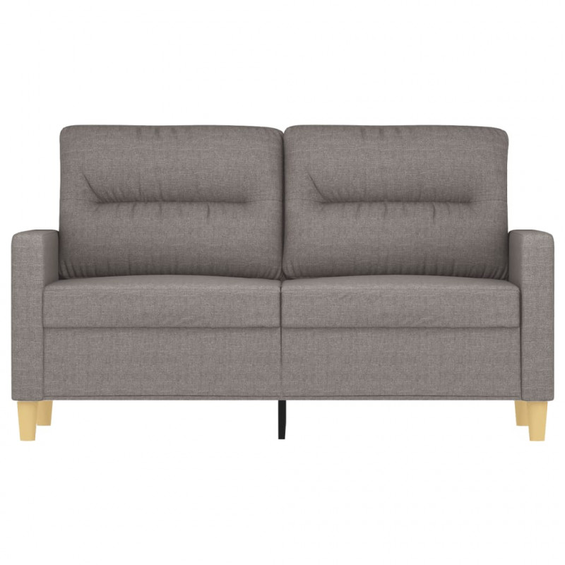 Sofa 2-osobowa, kolor taupe, 120 cm, tapicerowana tkaniną