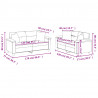 2-częściowy komplet wypoczynkowy, kremowy, mikrofibra