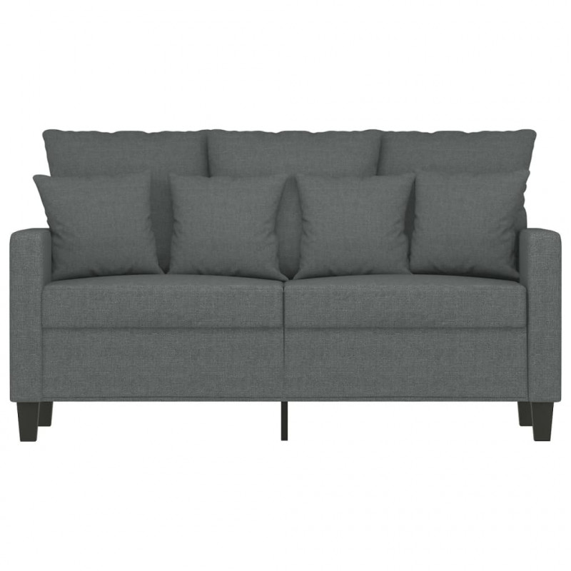 Sofa 2-osobowa, ciemnoszara, 120 cm, tapicerowana tkaniną