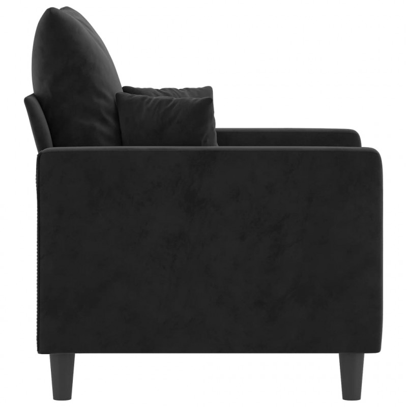 Fotel, czarny, 60 cm, obity aksamitem