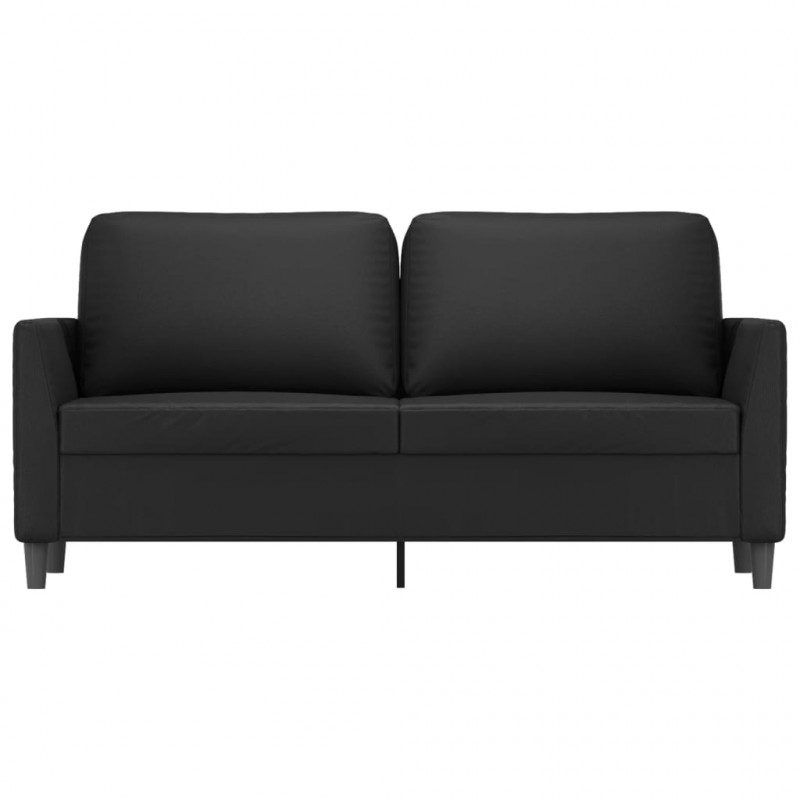 2-osobowa sofa, czarna, 140 cm, sztuczna skóra