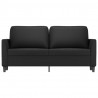 2-osobowa sofa, czarna, 140 cm, sztuczna skóra