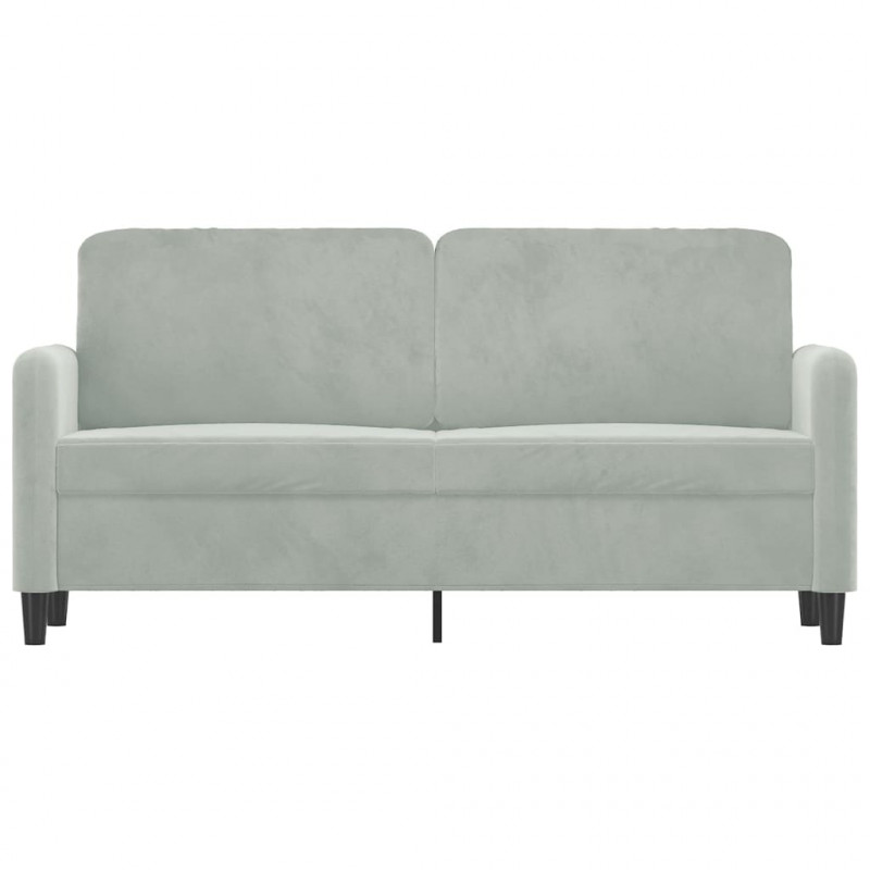 Sofa 2-osobowa, jasnoszara, 140 cm, tapicerowana aksamitem
