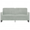 Sofa 2-osobowa, jasnoszara, 140 cm, tapicerowana aksamitem