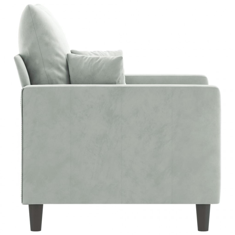 Fotel, jasnoszary, 60 cm, obity aksamitem