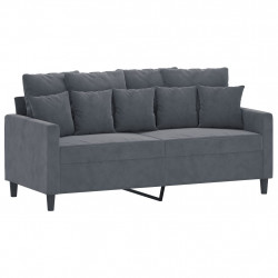 Sofa 2-osobowa, ciemnoszary, 140 cm, tapicerowana aksamitem