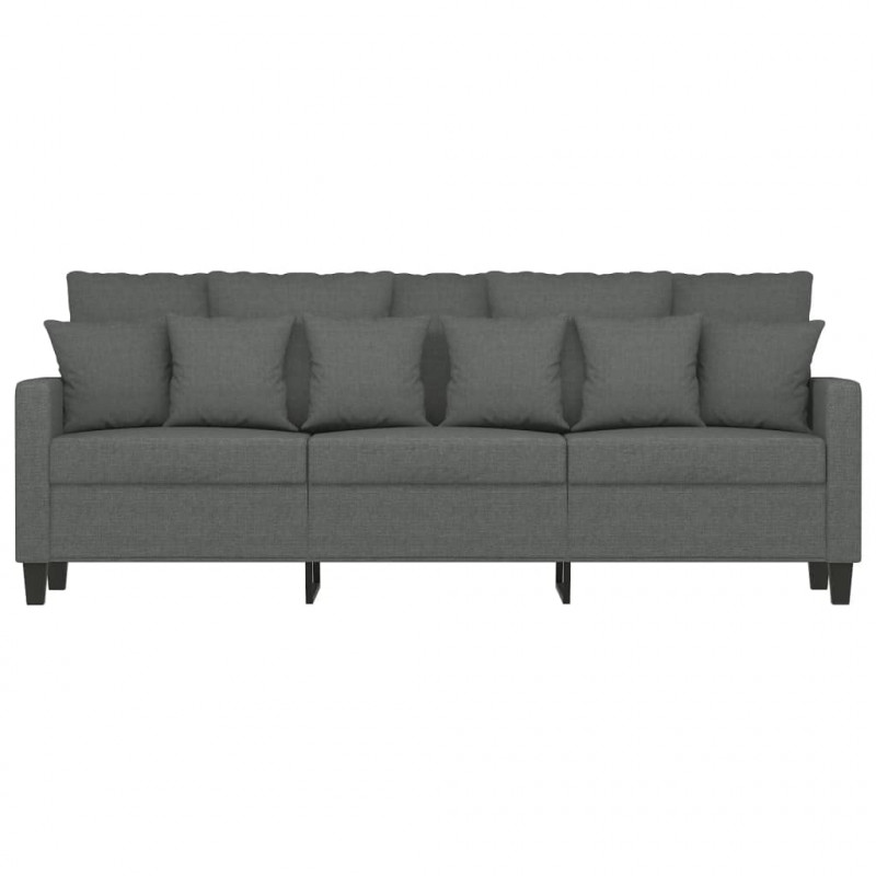 Sofa 3-osobowa, ciemnoszara, 180 cm, tapicerowana tkaniną