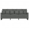 Sofa 3-osobowa, ciemnoszara, 180 cm, tapicerowana tkaniną