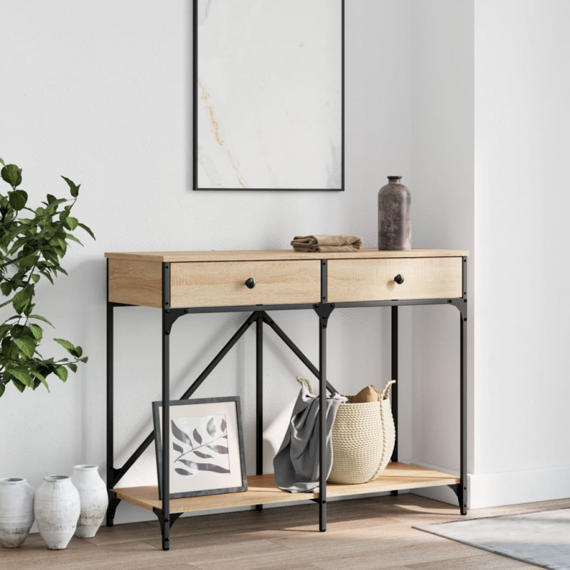 Stolik konsolowy, dąb sonoma, 100x39x78,5 cm