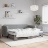 Sofa rozsuwana z materacami, jasnoszara, 80x200 cm, tkanina