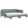 Sofa rozsuwana z materacami, jasnoszara, 80x200 cm, tkanina