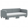 Sofa rozsuwana z materacami, jasnoszara, 80x200 cm, tkanina