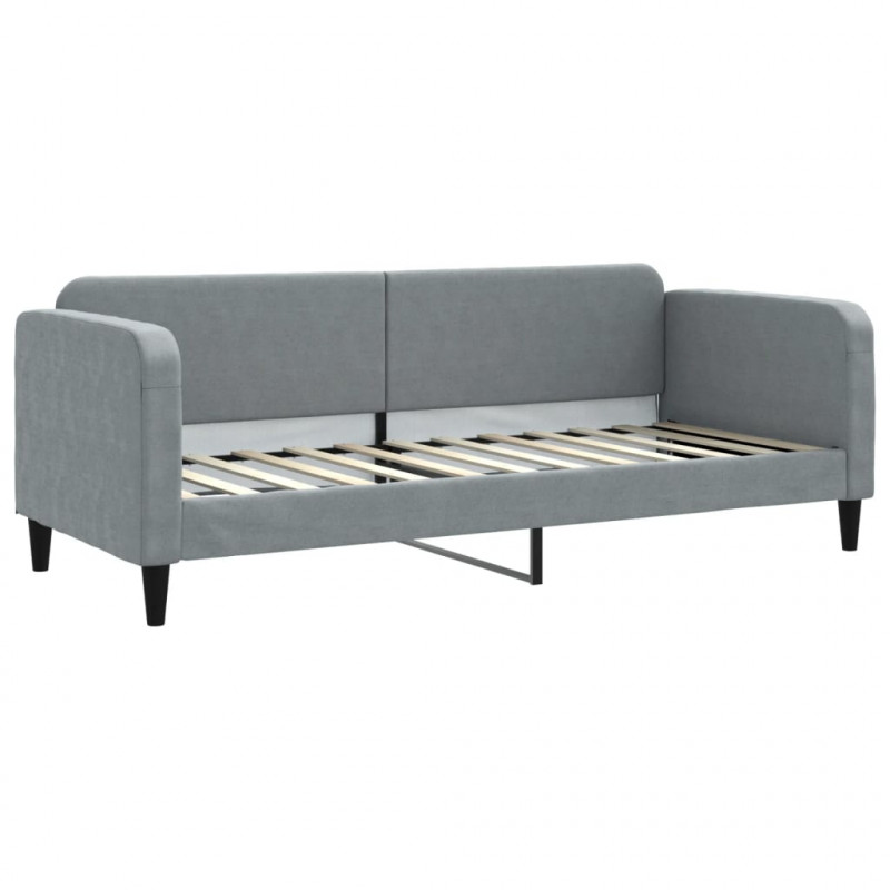 Sofa rozsuwana z materacami, jasnoszara, 80x200 cm, tkanina